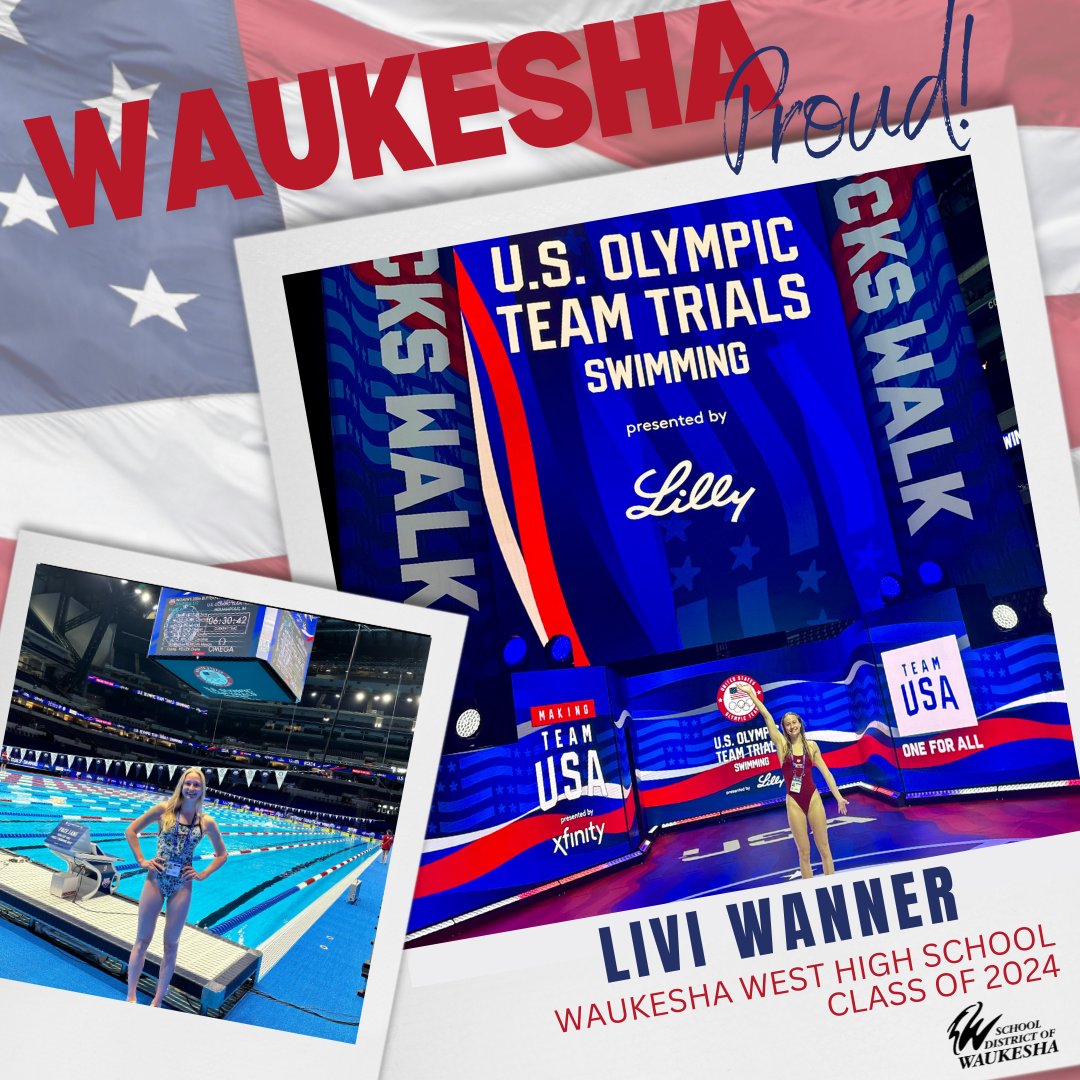Waukesha Proud! West HS Class of 2024, Livi Wanner competed in the 100-meter Freestyle on Tuesday &amp; will compete in the 50 Freestyle on Saturday, June 22, at 11:00 AM Eastern. It can be watched on Peacock or the USA Swimming Network.