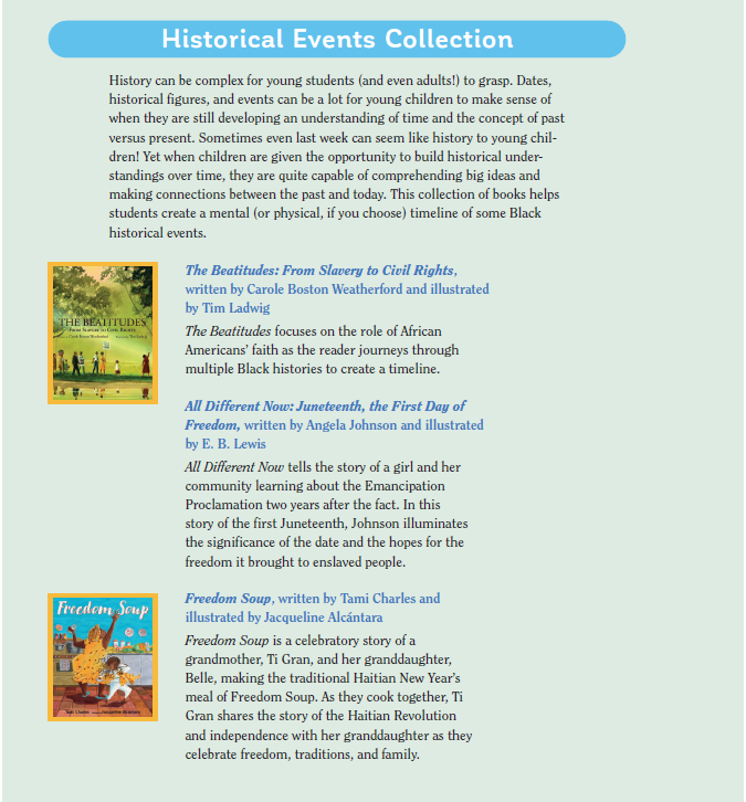 stenhousepub's tweet photo. What book resources do you use to teach your students about #Juneteenth? Dawnavyn James (@queendomteachin)'s Historical Events Collection of #kidlit books in her book #BeyondFebruary features All Different Now: Juneteenth, the First Day of Freedom by Angela Johnson. #StenhousePub https://t.co/aiOLkTAg7D