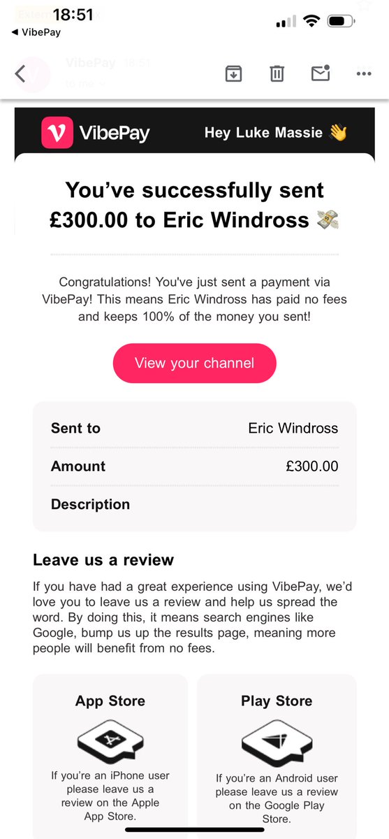 Missed the game working hard to provide for his family. We call that #GoodVibes Eric. So here’s an extra £300 sent to your linked bank 💸

It was an early kick off, should we Vibe one more of you tonight? 

RT for yes. 
Like for yes.