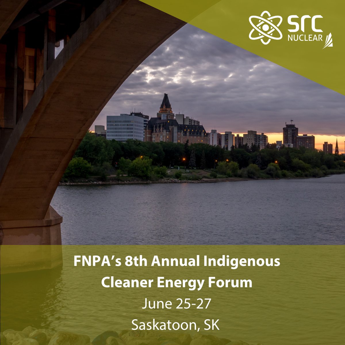 SRC Nuclear experts will be attending and presenting on various nuclear-related topics at @FNPowers's 8th Annual Indigenous Cleaner Energy Conference June 25-27 in Saskatoon. 
 
Learn more about the forum and purchase tickets: src.nu/45AQl9m.
 
#Nuclear #ScienceWithSRC