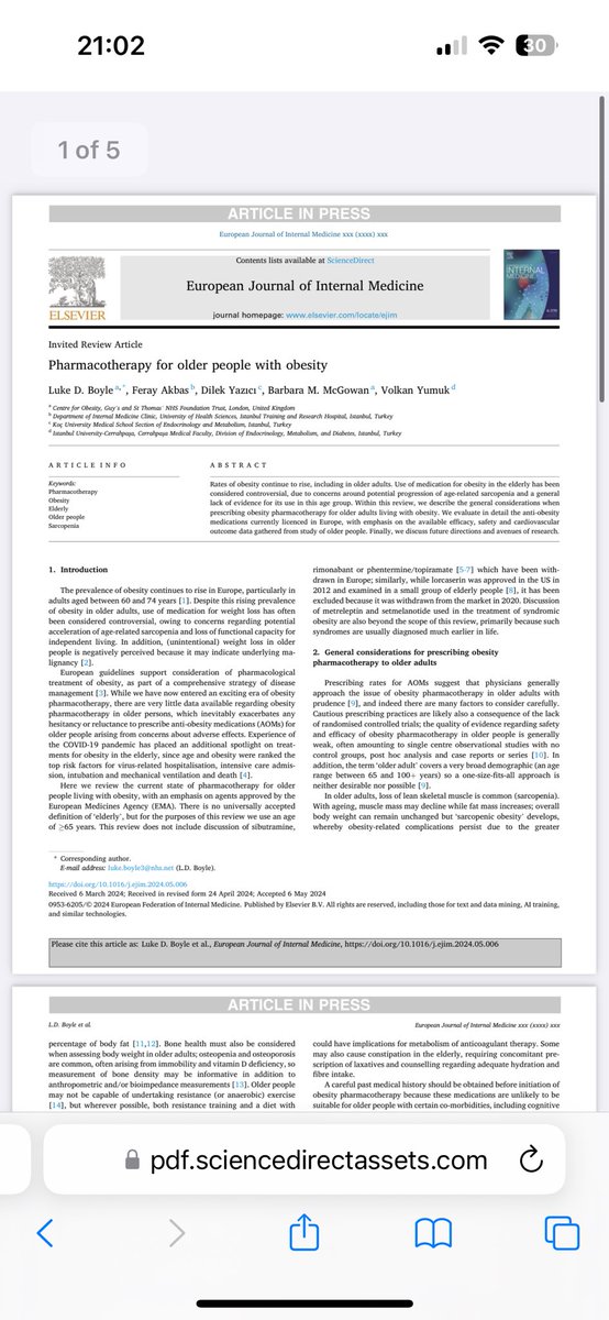 tleapctool_org's tweet photo. Our article on pharmacotherapy for older people with #obesity is now available online in @EJIM_journal 

🔗 https://t.co/Mw1Z5M2wb2 

@DrVolkanYumuk @EasoPresident @barbarat1966 https://t.co/RESl9XsKyA