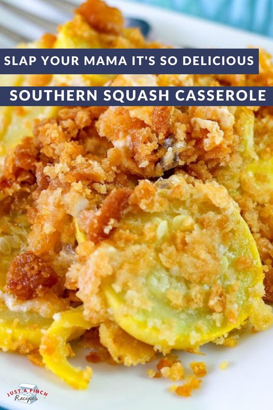 Slap Your Mama It's So Delicious Southern Squash Casserole is an easy and delicious side dish! *recipe with video* justapinch.com/recipes/side/v…