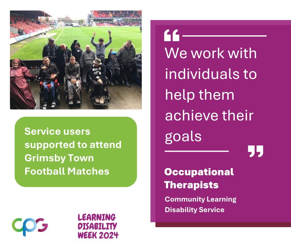 We have fantastic Occupational Therapists in the Community Learning Disability Service who work with individuals to help them achieve their goals. 

For more information, please contact us:
📞 01472 571100
📧 cpg.cldt@nhs.net

#LDWeek #LearningDisabilityWeek