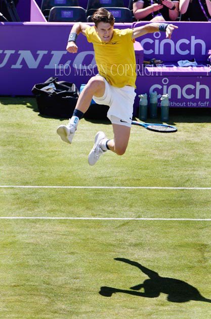 #leomasonsports/ 20.06.2024 #Cinch Tennis Championships #Queens Club London UK. GBR's Jack Draper celebrates beating defending champion and world number two Carlos Alcaraz ESP in straight sets for a major upset.