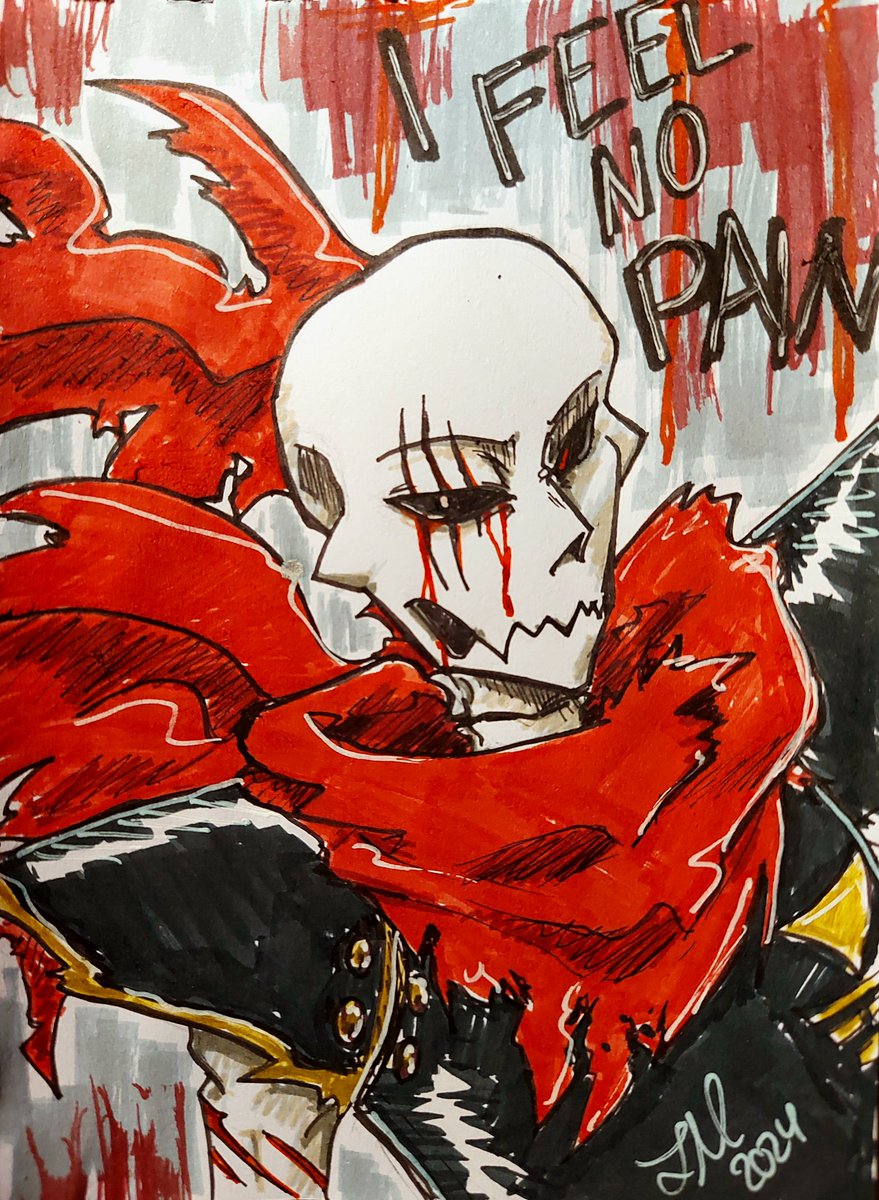 I feel no pain

#scetch #underfellpapyrus