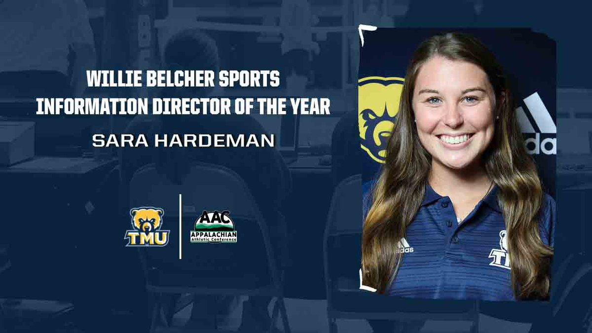 🐻📊Congratulations to our Director of Athletic Marketing &amp; Communications Sara Hardeman on being named the Willie Belcher Sports Information Director of the Year! #WeAreTMU 

Read the full article at the link below…#ProudToBeAAC

📰🔗aacsports.com/general/2023-2…