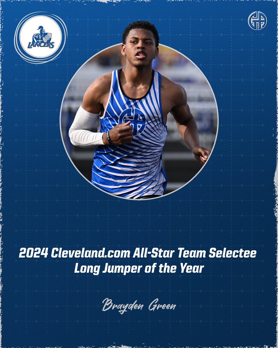 Gilmour Athletics (@galancerad) on Twitter photo 🥇 Long Jumper of the Year 🥇
Congrats to <a href="/GALancerTrack/">GA Track & Field</a>’s Brayden Green ‘24, who was crowned Cleveland.com’s 2024 Long Jumper of the Year. Green placed 3rd in long jump at the OHSAA DII State Championships earlier this month!
cleveland.com/sports/2024/06…
#GoGA 🥇 Long Jumper of the Year 🥇
Congrats to <a href="/GALancerTrack/">GA Track & Field</a>’s Brayden Green ‘24, who was crowned Cleveland.com’s 2024 Long Jumper of the Year. Green placed 3rd in long jump at the OHSAA DII State Championships earlier this month!
cleveland.com/sports/2024/06…
#GoGA