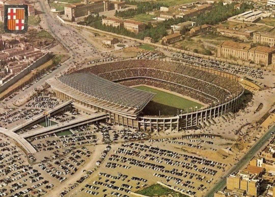 ziprosogang's tweet photo. 🟦🟥 Historical postcard from the inauguration of Camp Nou in 1957. https://t.co/WVdEcbi2hQ