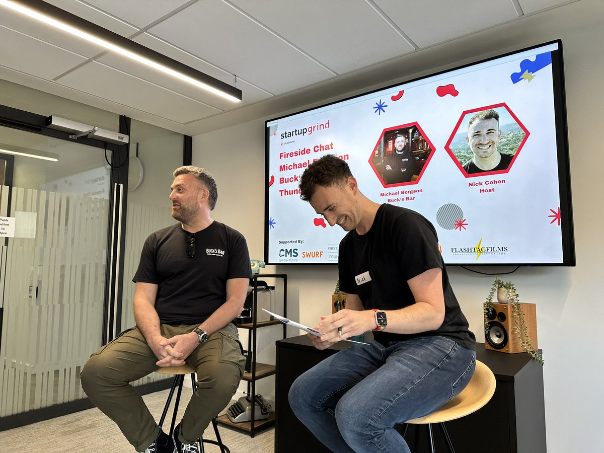 All smiles from the get go! Brilliant Nick Cohen hosting fireside chat this evenings fireside chat with Michael Bergson.

Sharing early stories and where the passion came from to start a business of his own!

#founderstories