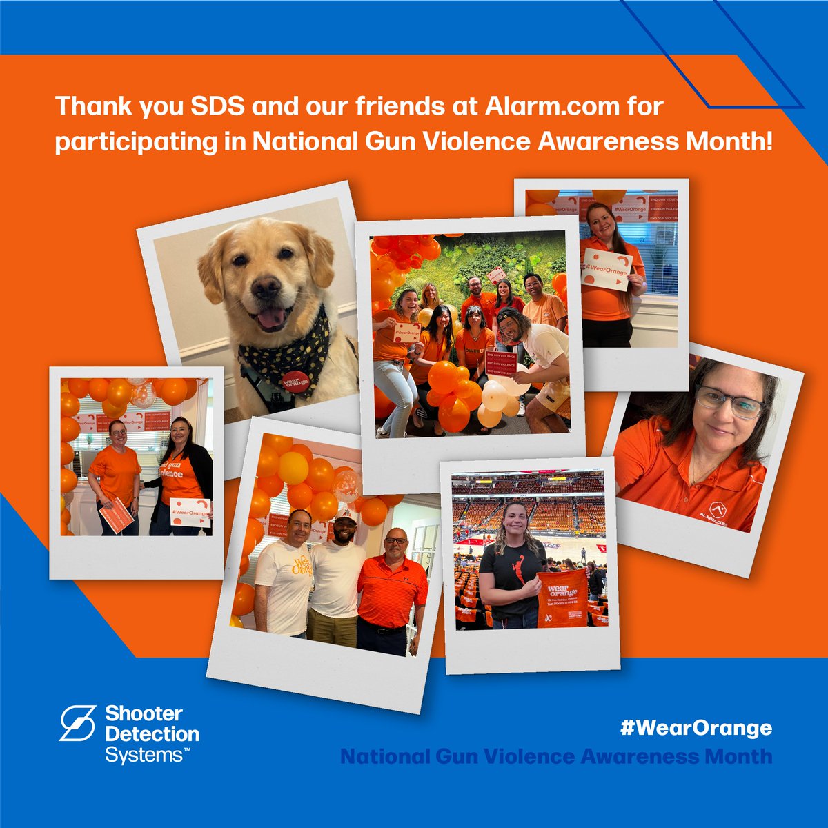 Thank you! SDS and <a href="/AlarmDotCom/">Alarm.com</a> employees rallied around the cause to #EndGunViolence by participating in #WearOrange weekend earlier this month in support of National Gun Violence Awareness Month. Want to help? Go to: wearorange.org <a href="/Everytown/">Everytown</a>