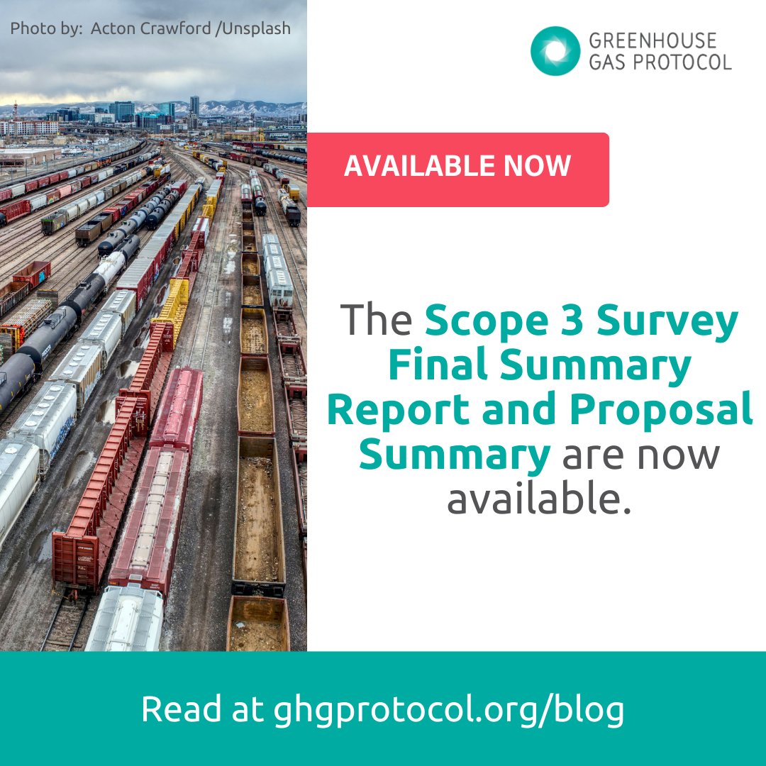 📢 Now Available: Scope 3 Survey Final Summary Report and Proposal Summary 📄 

After releasing a draft and holding a review period in March and April 2024, the GHG Protocol Secretariat has reviewed all comments and is now releasing the final version ➡️ bit.ly/3Vt9fdO
