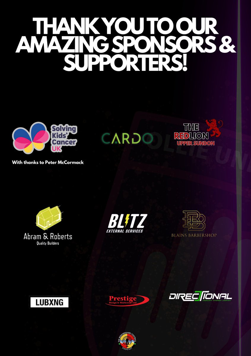A huge thank you to all of our sponsors and supporters both last season and the upcoming campaign! 💜