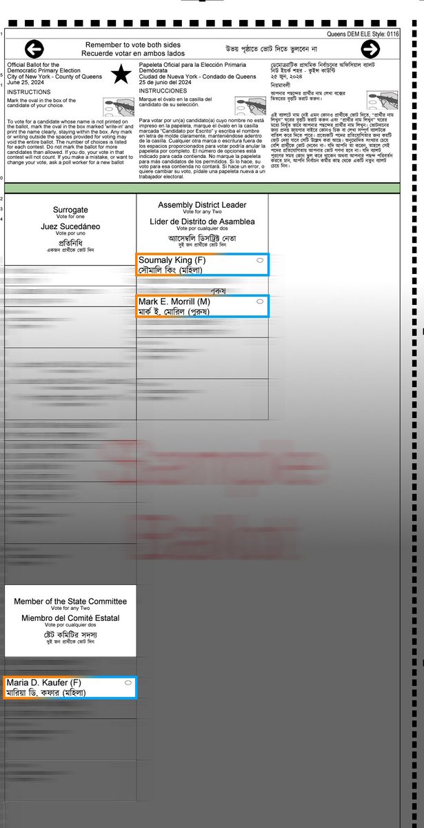 mariteskaufer's tweet photo. @smking25 @DL_Morrill @HeatherEBD @RNunezLawrence Attached are graphics to help you find our candidates' names on your ballot unless you reside in ED 30 or ED 32 in AD 28 ๐ณ๐งต
#justice #democracy #Democrats #DistrictLeader #StateCommitteeMember #JudicialDelegate #AlternateJudicialDelegate #CountyCommitteeMember #GOTV2024 https://t.co/zF7fMAsiSK