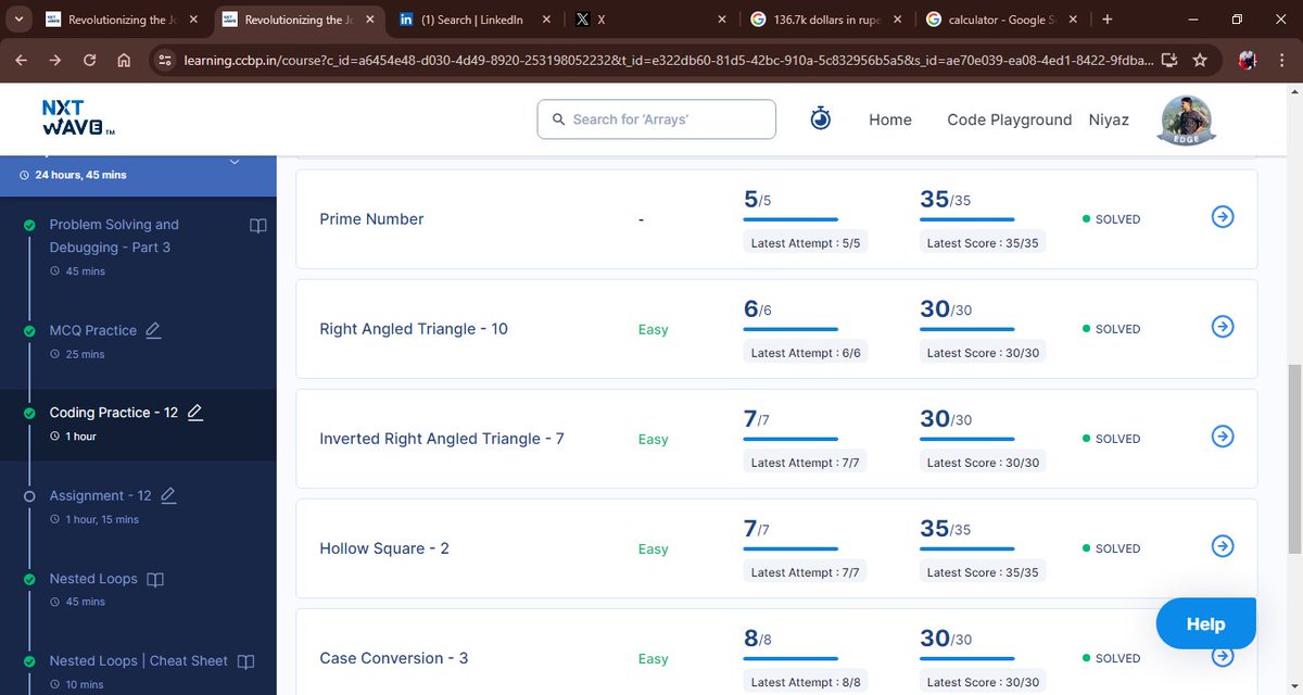 OfAnu20481's tweet photo. Hello everyone, hope everything is going well for you. Today i had a amazing python assessment test and i got full score in that assessment and also my Nxtcode challenge is going fine and i finished 15th day of challenge.  #53dayscode #google #amazon #zoho #Meta #NxtCodeChallenge https://t.co/qA1zsb6M0A