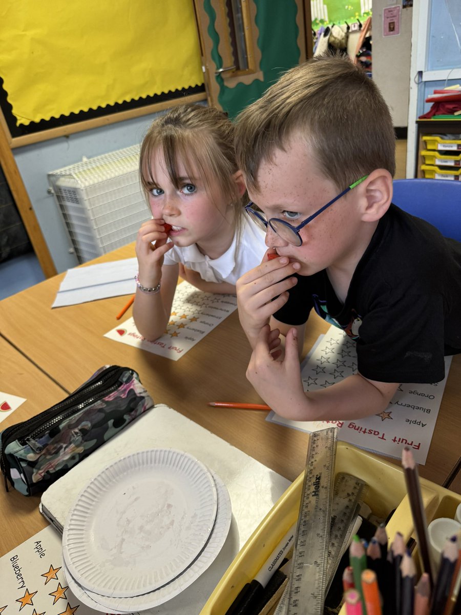 bpsMissDivers's tweet photo. Today, P3 took part in a fruit tasting session to round off our Food and Farming topic. We rated each fruit to determine which fruit we liked the best!🍓

@BPSMrsKedslie https://t.co/2yQol8YUGg