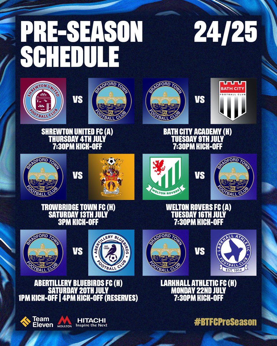 It's here! 😍

We are delighted to share our full pre-season schedule.

Starting off, we travel to Shrewton United on Thursday 4th July.

#BTFCPreSeason