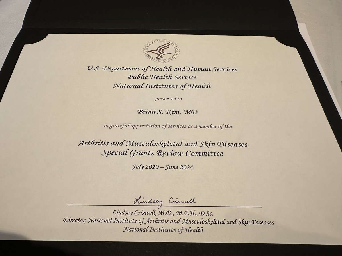 After 4 years on <a href="/NIH/">NIH</a> <a href="/NIH_NIAMS/">NIAMS</a> study section, I am happy to see the #success of many #grants that I had the good fortune to review during this time. Until next time! Thanks to the Helen Lin and Yasuko Furumoto our #SRO. Until next time!