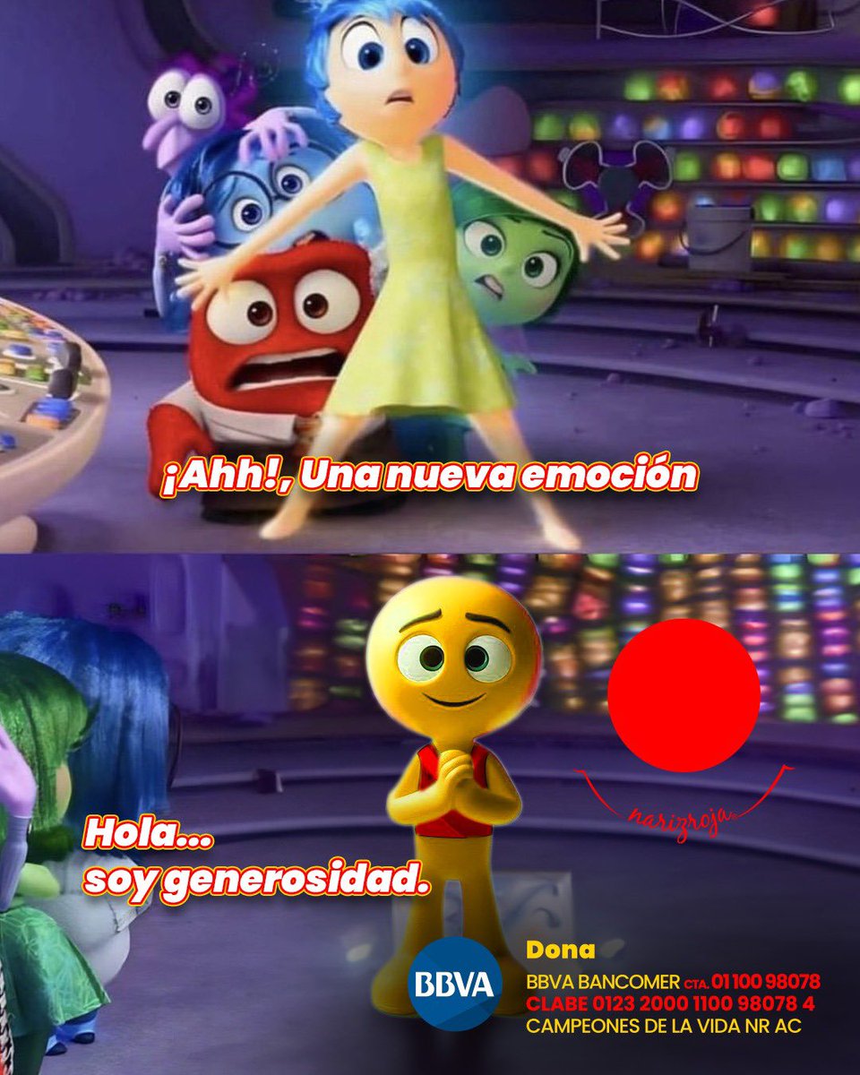 ¡Oh! Una nueva emoción que te invita a considerar donar a Nariz Roja ❤️

BBVA 0110098078
Clabe 012320001100980784
Campeones de la Vida NR AC