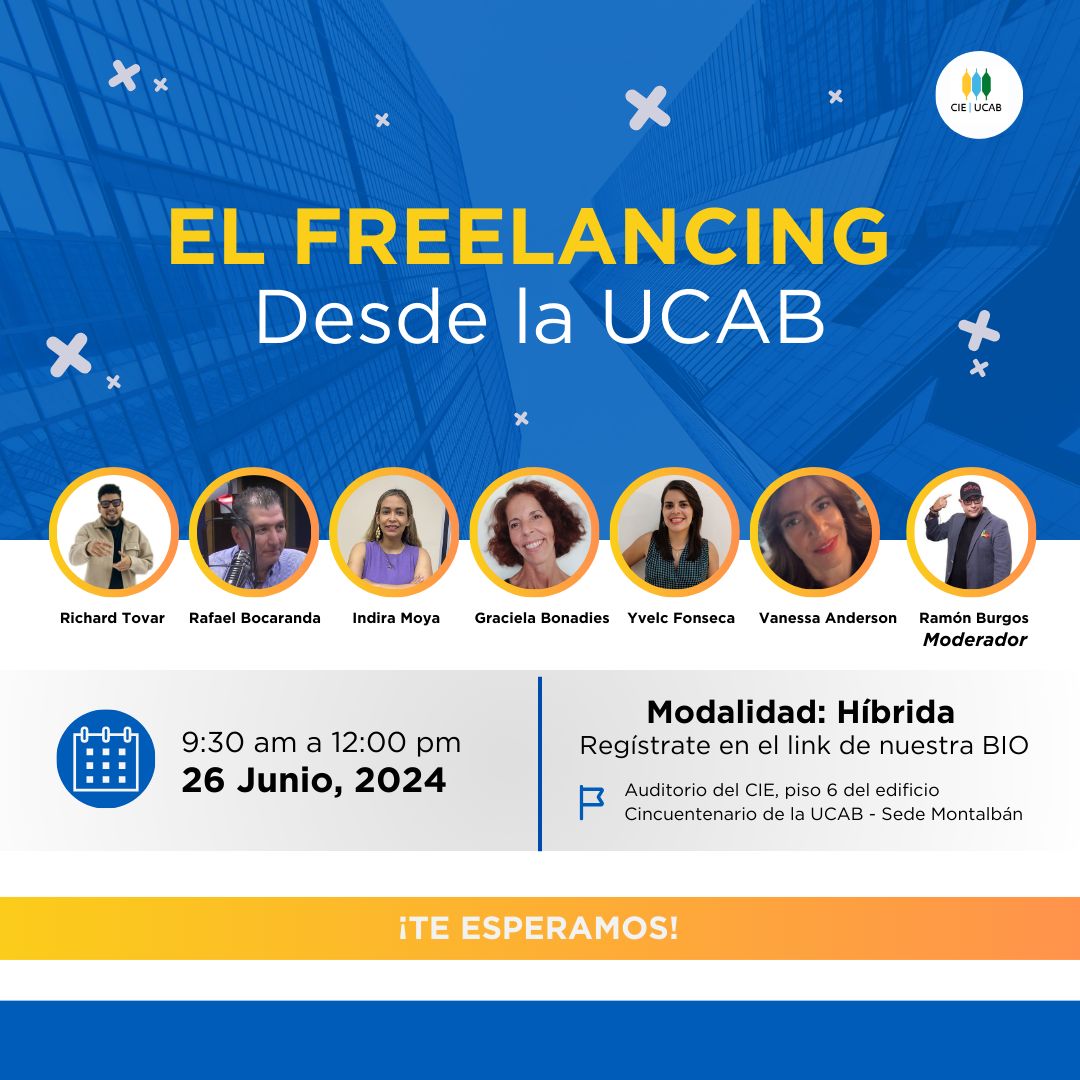 codingtel's tweet image. El próximo miércoles 26 de Junio ¡Nuestra CEO y Cofundadora, Yvelc Fonseca, será una de las ponentes en el conversatorio &quot;El freelancing desde la UCAB&quot;

Links de registro en el perfil de @CIEUCAB

¡Es un evento híbrido y de entrada libre, así que no te lo pierdas!
#Codingtel