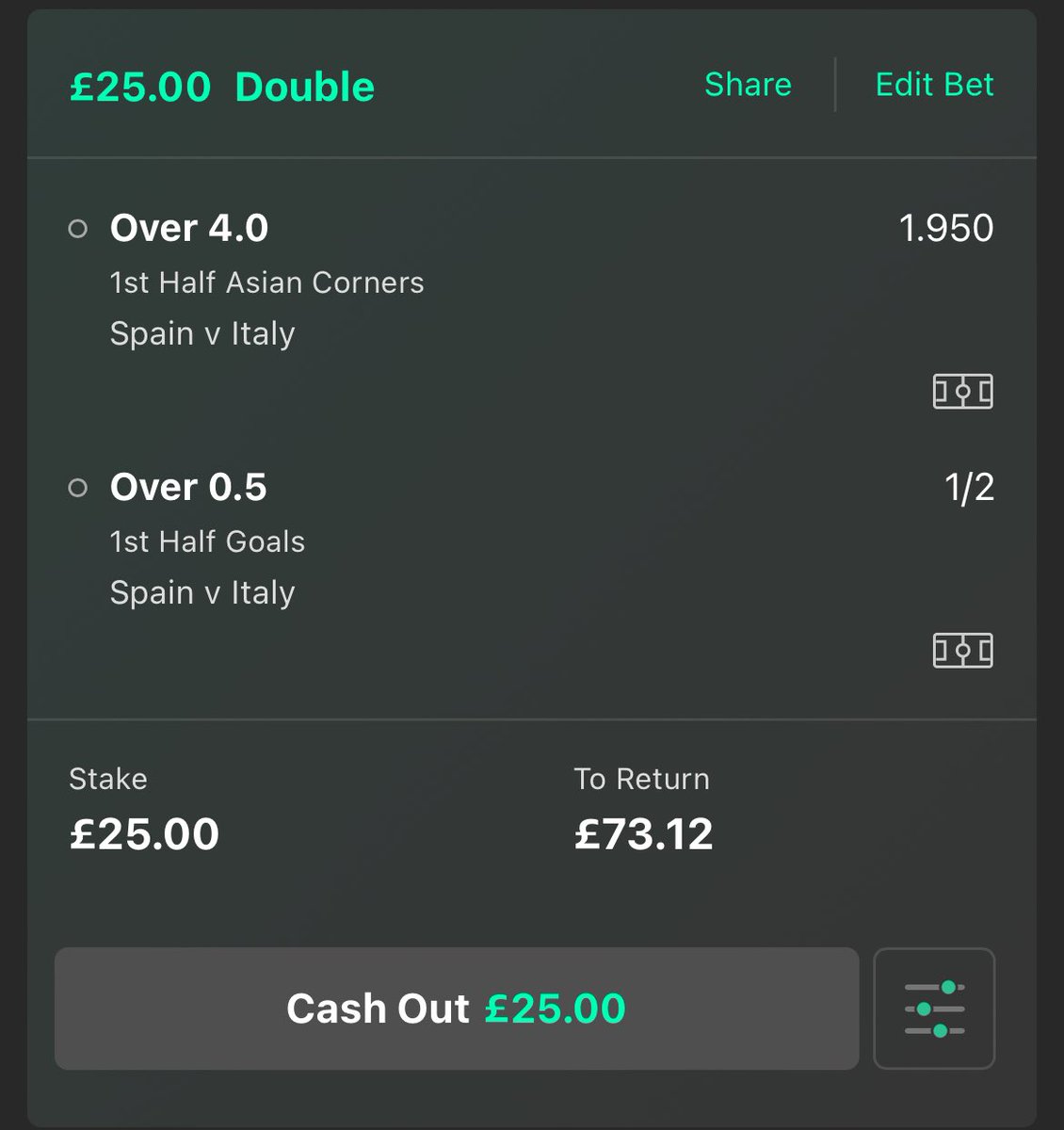 CryptoFr0ggy's tweet photo. Fancy this little 3/1 for 🇪🇸 vs 🇮🇹 #EURo2024 https://t.co/Xw8KfBnaG5