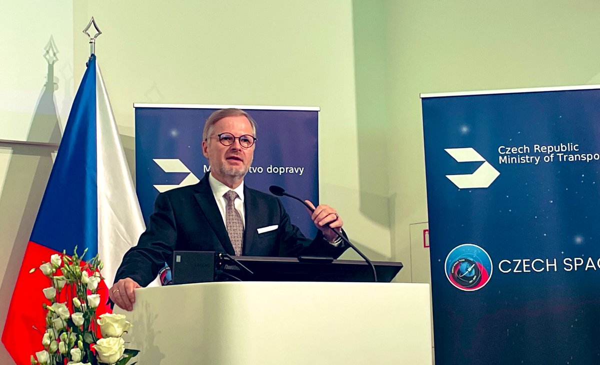 Czech 🇨🇿 was the third language to be heard from space. That was 46 years ago when Vladimir Remek was the first European to fly 🚀 around our planet 🌍 
I am thrilled to learn about the ambitious and inspiring Czech plan announced by prime minister <a href="/P_Fiala/">Petr Fiala</a> to foster natural