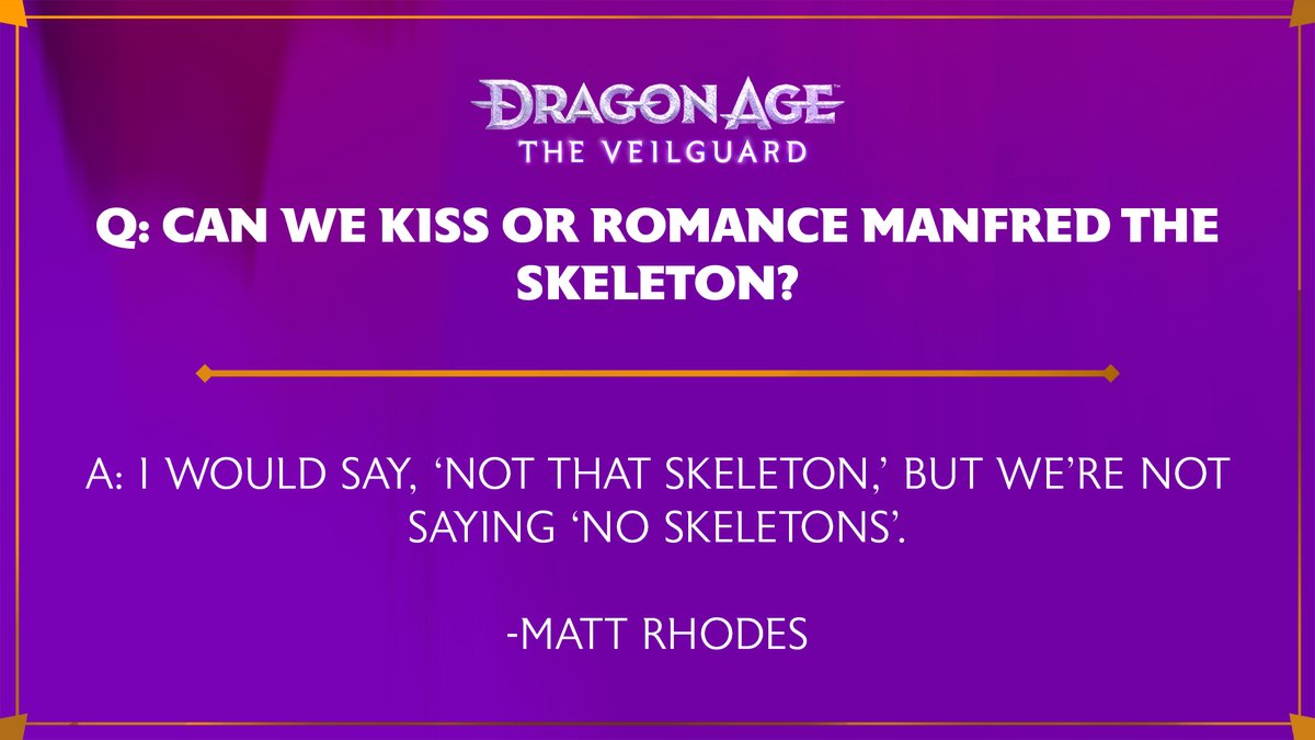 dragonage's tweet image. From abilities to companion banter, our devs covered a lot in our Discord Q+A last week!

Below is a small sample of the questions. You can read the full transcript here: discord.gg/bioware