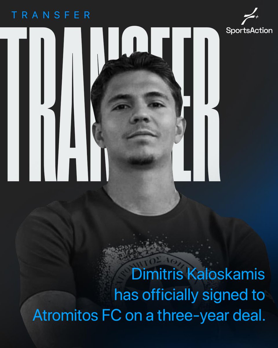 SportsActionGr's tweet image. Dimitris Kaloskamis has signed a 3-year contract with Atromitos FC. ✍️

Best of luck, Dimitris! 

#Dimitriskaloskamis
#atromitosfc 
#sportsaction 
#Superleague