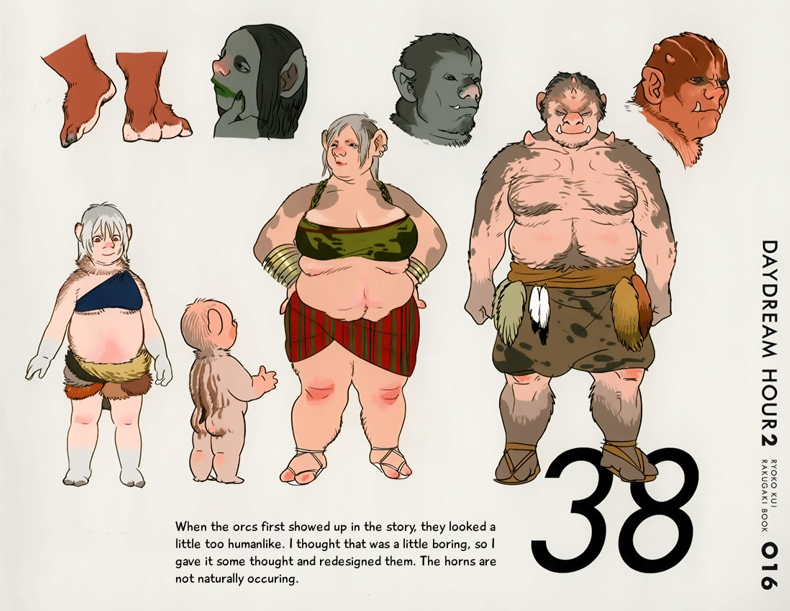 riseupcomus's tweet photo. I am reminded again just how much I like the designs for orcs in Dungeon Meshi 

I like that they're obviously p'orc coded.

(I also like how Laious is like, "Would") https://t.co/dAsLgBkb8R