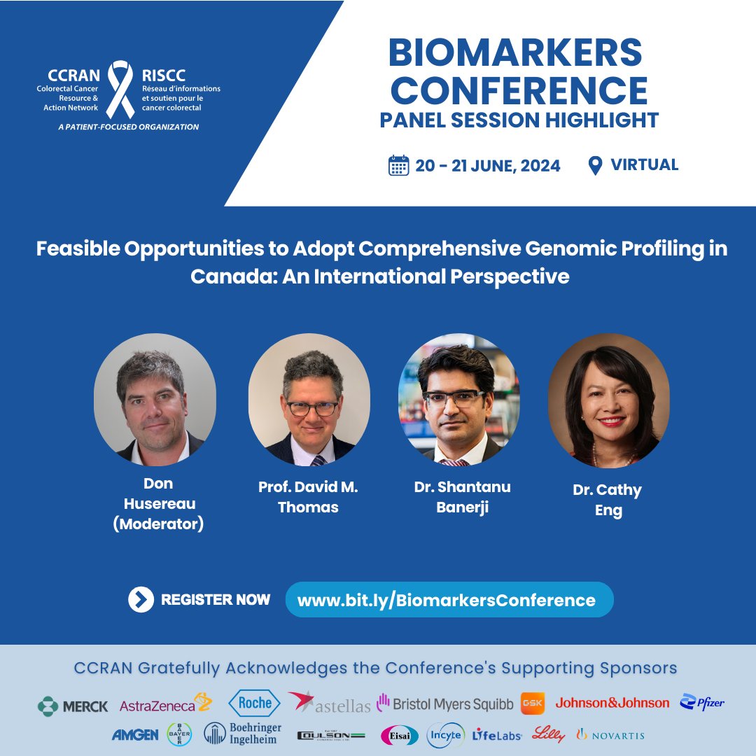 Professor DM Thomas (@profdmthomas) on Twitter photo Looking forward to participating in the CCRAN Biomarkers Conference session: Feasible opportunities to adopt CGP in Canada: an international perspective, with <a href="/s_banerji/">Shantanu Banerji 🇨🇦🇿🇲🇮🇳</a> <a href="/CathyEngMD/">Dr. Cathy Eng</a> and <a href="/DonHusereau/">Don Husereau</a> Join us if you can! bit.ly/BiomarkersConf… Looking forward to participating in the CCRAN Biomarkers Conference session: Feasible opportunities to adopt CGP in Canada: an international perspective, with <a href="/s_banerji/">Shantanu Banerji 🇨🇦🇿🇲🇮🇳</a> <a href="/CathyEngMD/">Dr. Cathy Eng</a> and <a href="/DonHusereau/">Don Husereau</a> Join us if you can! bit.ly/BiomarkersConf…