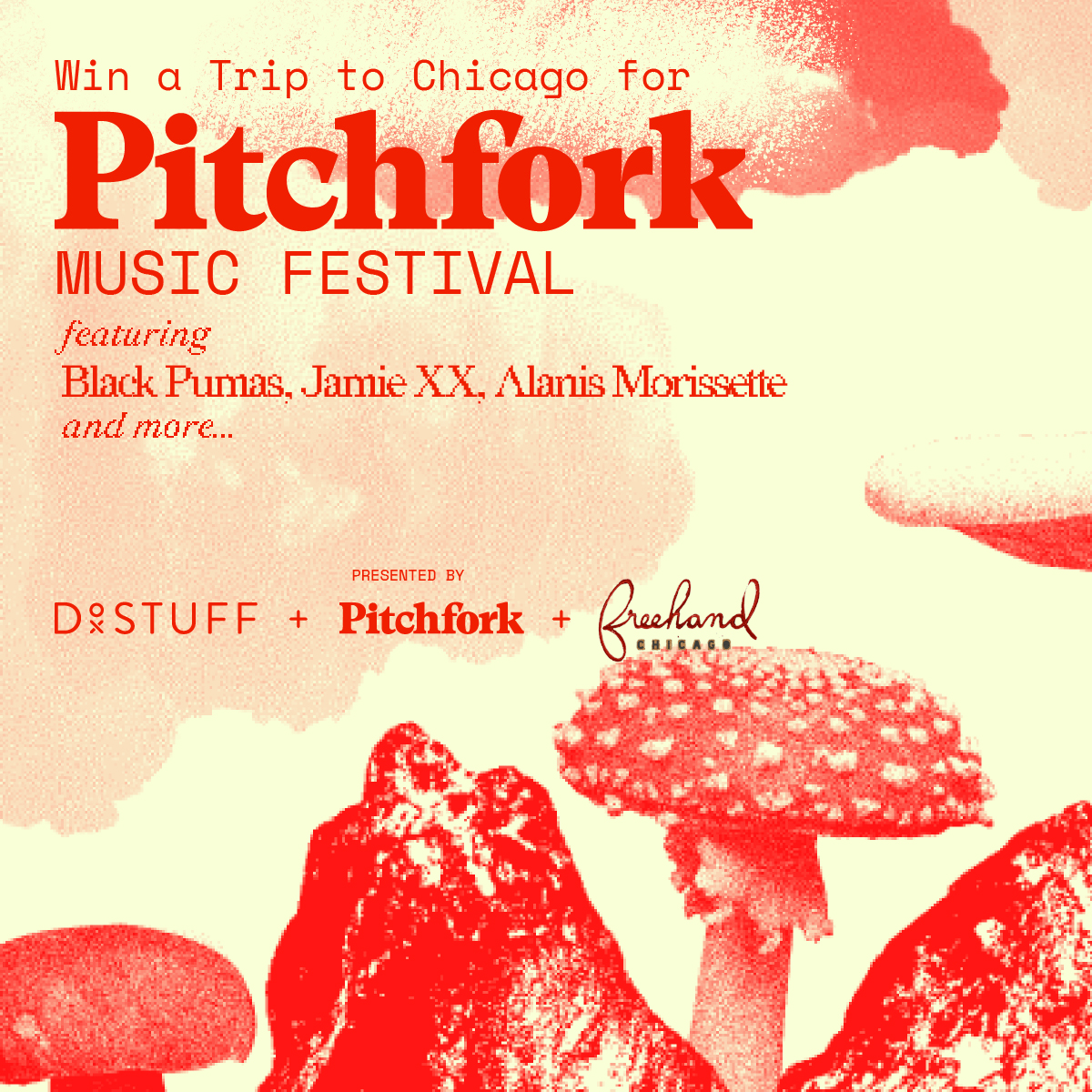 Enter to Win a pair of tix to <a href="/pitchforkfest/">Pitchfork Music Festival Chicago</a> (7/19-21) feat. <a href="/BlackPumasMusic/">Black Pumas</a>, <a href="/jamie___xx/">Jamie xx</a>, <a href="/Alanis/">Alanis Morissette</a>, <a href="/CarlyRoseMusic/">Carly Rose</a>, &amp; more. Winner gets 2 Pitchfork Plus Passes, $600 Towards Travel, &amp; Hotel Accommodations!

t.dostuffmedia.com/t/c/s/156819