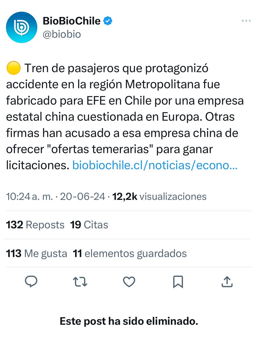 ¿Por qué <a href="/biobio/">BioBioChile</a> borró este tweet?