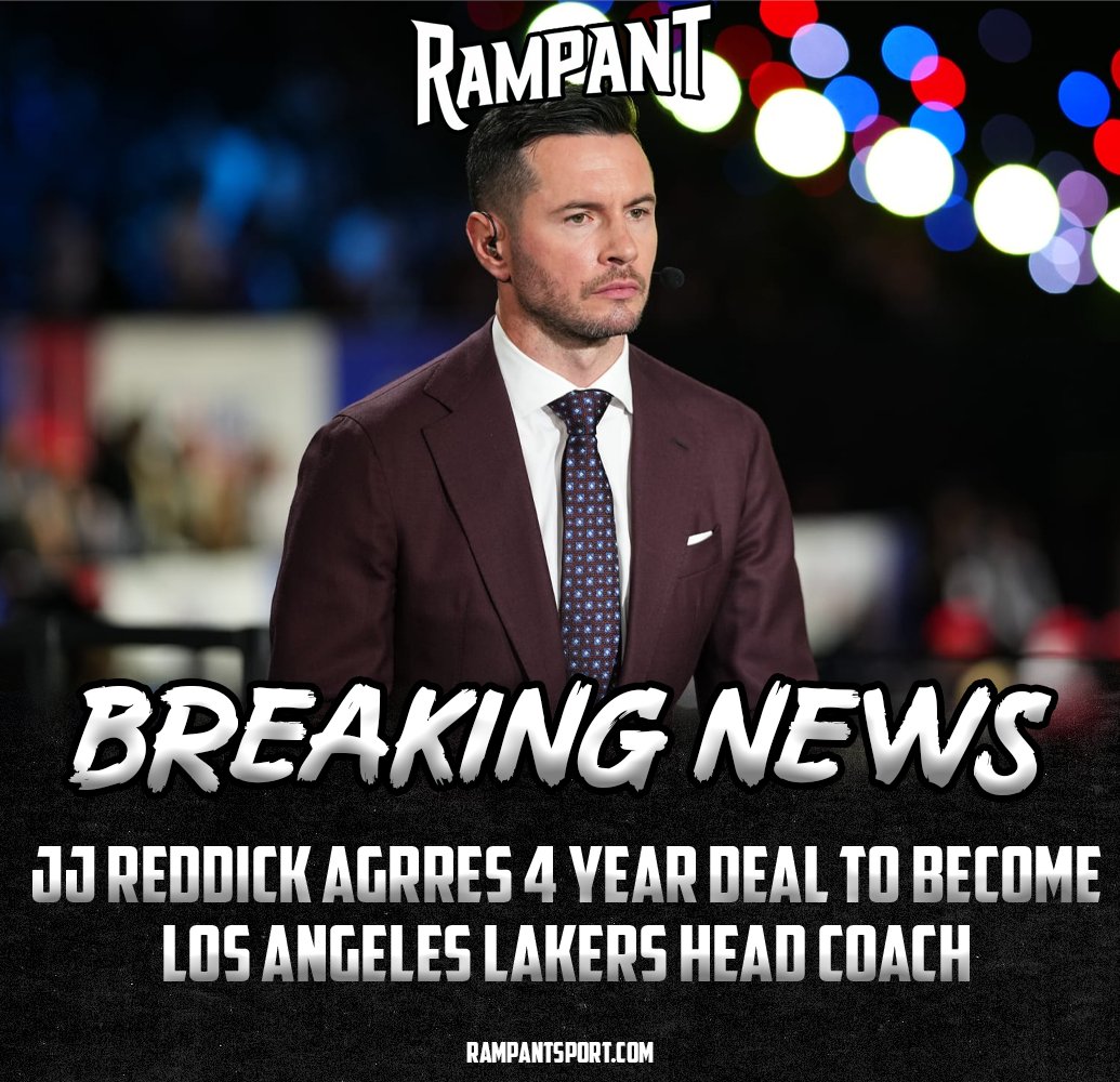Rampant (@rampantsport) on Twitter photo π¨ | BREAKING
π JJ Reddick agrees 4-year deal to become <a href="/Lakers/">Los Angeles Lakers</a> Head Coach
(<a href="/wojespn/">Adrian Wojnarowski</a>) #LakeShow π¨ | BREAKING
π JJ Reddick agrees 4-year deal to become <a href="/Lakers/">Los Angeles Lakers</a> Head Coach
(<a href="/wojespn/">Adrian Wojnarowski</a>) #LakeShow