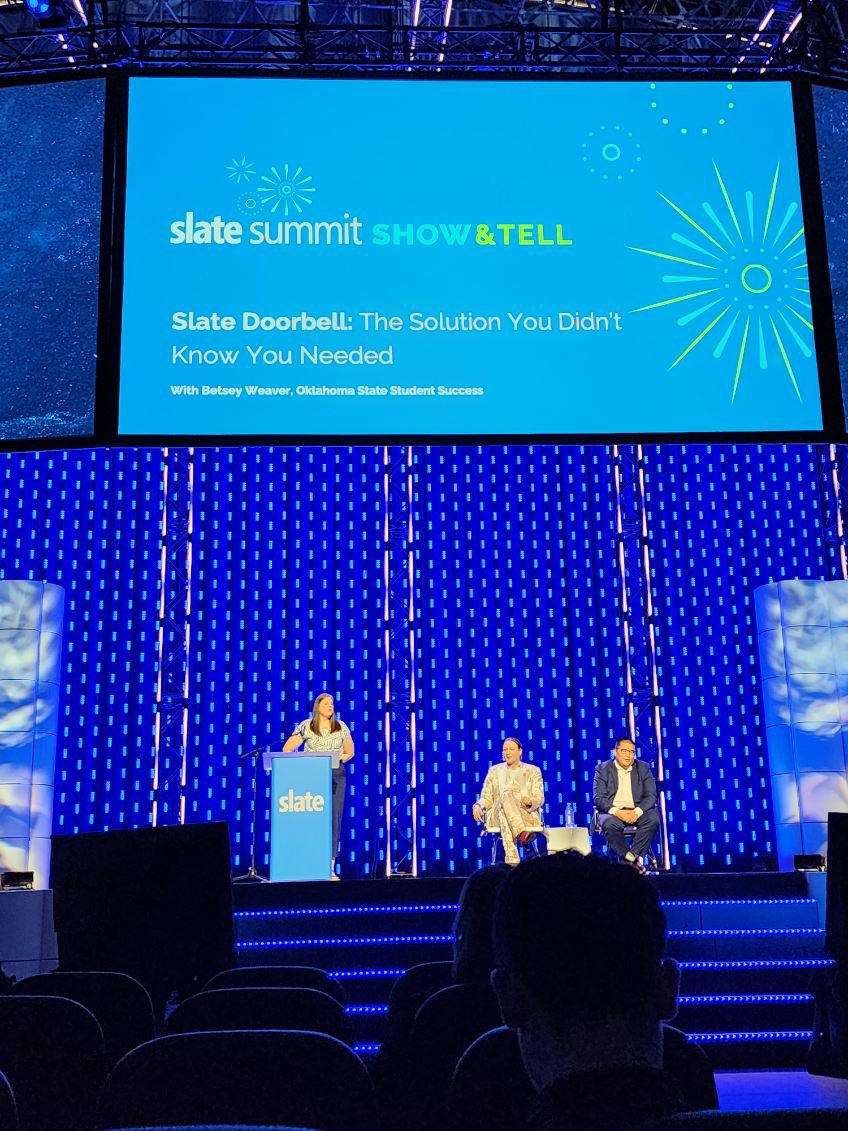 still_betsey's tweet photo. Show and Tell was fun! Both as an audience member (I have ALL the ideas) and as a presenter! Good Stuff! Glad to be a pioneer in this type of presentation! @Technolutions #slatesummit https://t.co/MXByb1UVQt