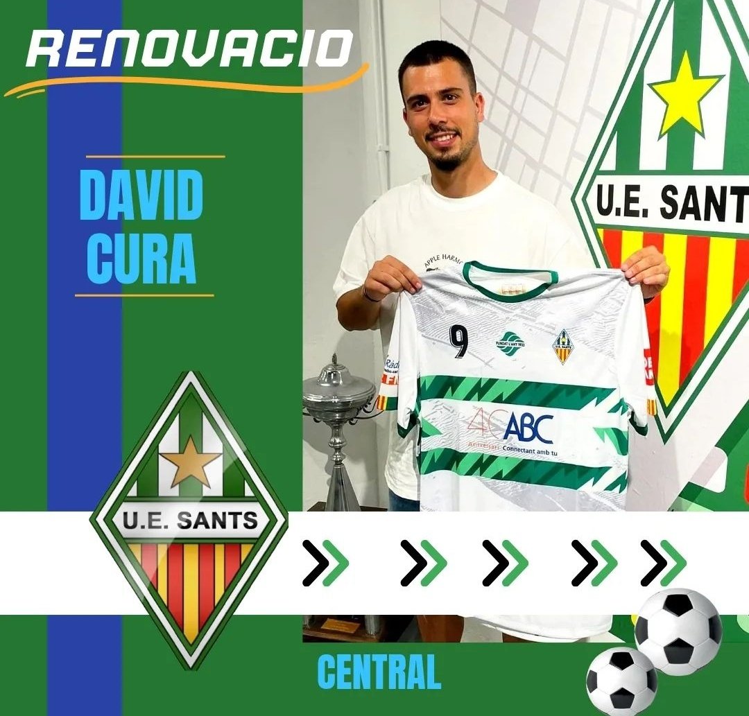 ⚪️🟢
El nostre capita <a href="/Davidcura16/">David Cura</a> renova per desena temporada amb el primer equip.
#OrgullSantsenc⚪️🟢