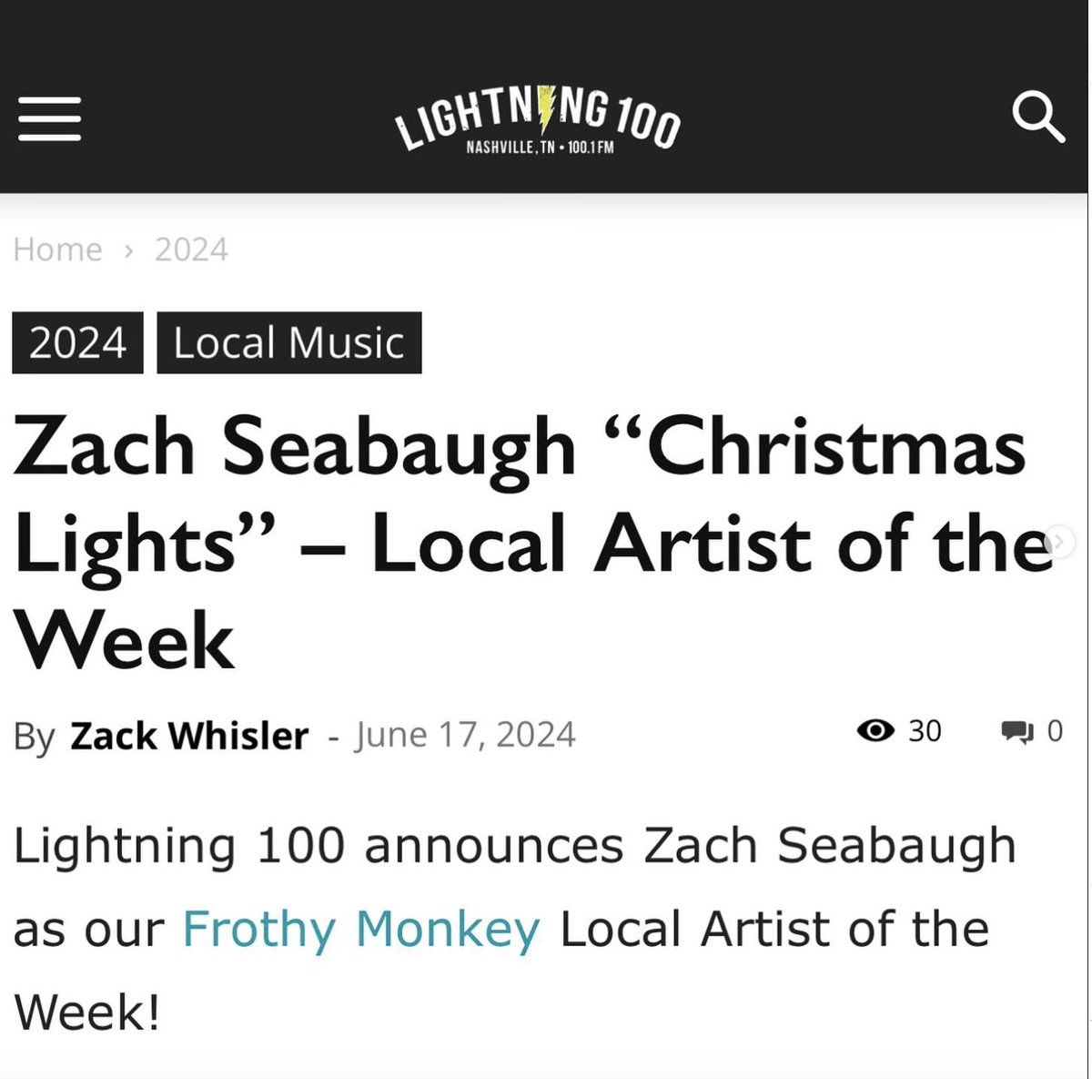 Zach Seabaugh (@zachseabaugh) on Twitter photo Spent Tuesday morning with my friends <a href="/Lightning100/">Lightning 100</a> ⚡️thank y’all for spinnin Christmas lights and making me your artist of the week, what!! Final show of summer tour is Friday in Nashville I’ll see ya there!! Spent Tuesday morning with my friends <a href="/Lightning100/">Lightning 100</a> ⚡️thank y’all for spinnin Christmas lights and making me your artist of the week, what!! Final show of summer tour is Friday in Nashville I’ll see ya there!!