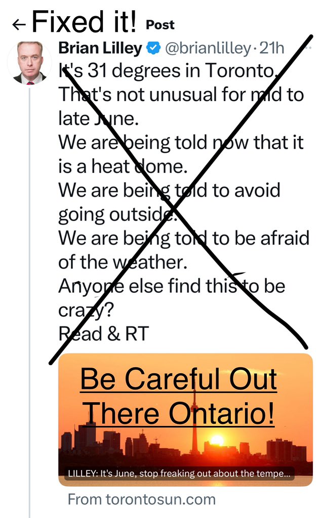 @brianlille I'm no wx expert but there is temp and there can be an added humidex which can make it feel much hotter/stifling. Kinda sad your first thought shared was not concern for the elderly, homeless, health compromised and animals. But it's all about you I guess. 🤔🤦‍♀️