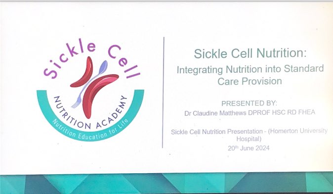 Claudine Matthews (@cmsicklenutri) on Twitter photo In celebration of World Sickle Cell Day I was able to deliver a presentation to the dieticians <a href="/AcuteHomerton/">NHS Homerton Dietitians</a> -on my favourite topic Sickle Cell Nutrition. Thanks for the invitation and thank you to <a href="/L1zSheehan/">Liz Sheehan</a> for dropping in- great to see you again. In celebration of World Sickle Cell Day I was able to deliver a presentation to the dieticians <a href="/AcuteHomerton/">NHS Homerton Dietitians</a> -on my favourite topic Sickle Cell Nutrition. Thanks for the invitation and thank you to <a href="/L1zSheehan/">Liz Sheehan</a> for dropping in- great to see you again.