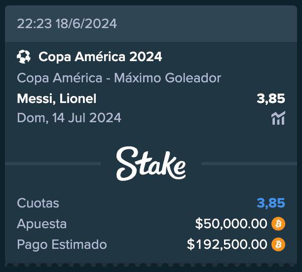 VOY 50K AL GOAT!!!! 👹 <a href="/leomessi/">レオメッシー</a> ⚽️⚽️⚽️⚽️🥅🥅🥅 @stake 💵💵💵💵💵💰💰💰💰💰💰#CopaAmerica
