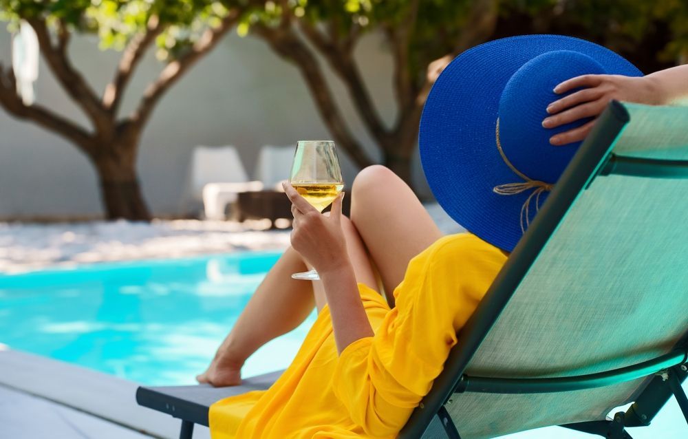 WineonSale's tweet photo. Today is World Productivity Day! I will be celebrating by being "productive" outside by the pool with a glass of wine! 🍷☀️ Embrace the summer vibes and sip on some sunshine! #WorkCanWait #WineTime #SummerTime #WineonSale https://t.co/bK9qN3L4Va https://t.co/jADdT1gpNX