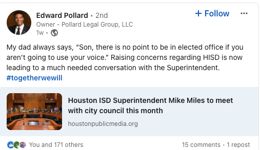 houston_tsta's tweet photo. It's going to take EVERYBODY to use their voices to save #HISD https://t.co/fTYkp7Htm4