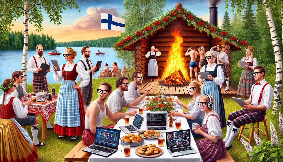 Happy midsummer from LUTsoftware 🌸☀️AI almost managed to get our department’s summer day vibes in one pic 🤔😅