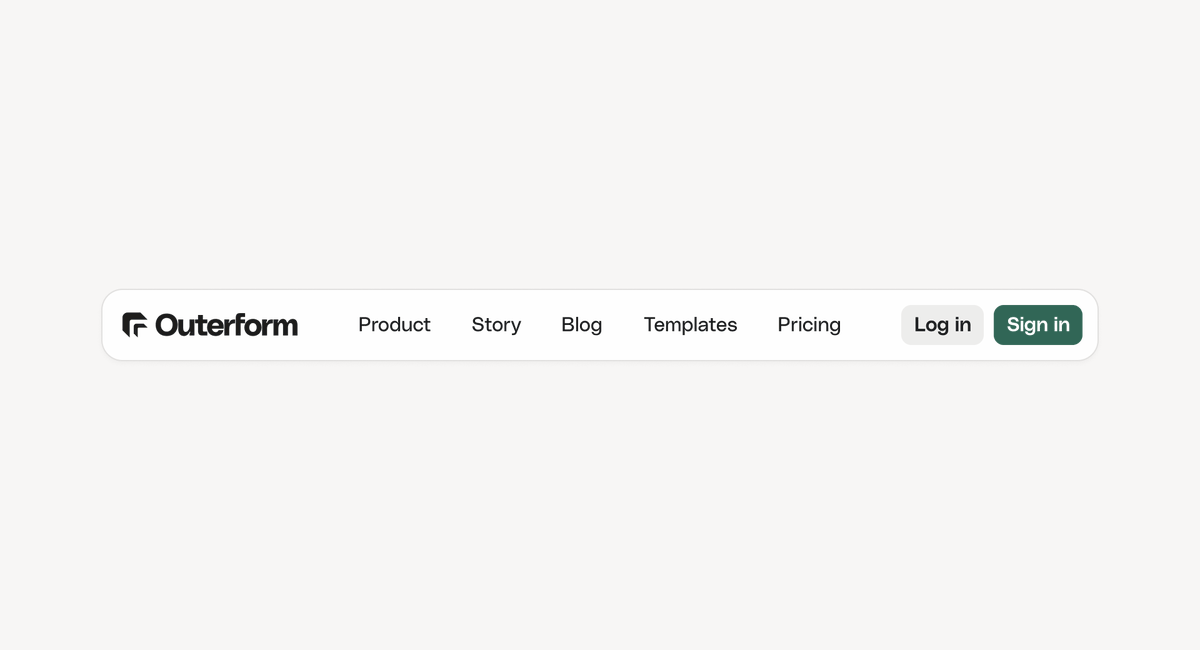 benjsperry's tweet image. Designing a new @OuterformAI navbar today ✨