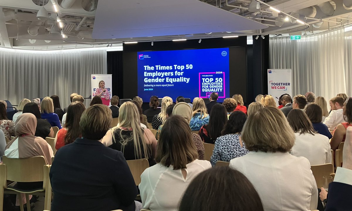 Uplifting to be in a room full of companies making real strides on gender equality - congrats Times Top 50 Employers 👏

#TimesTop50