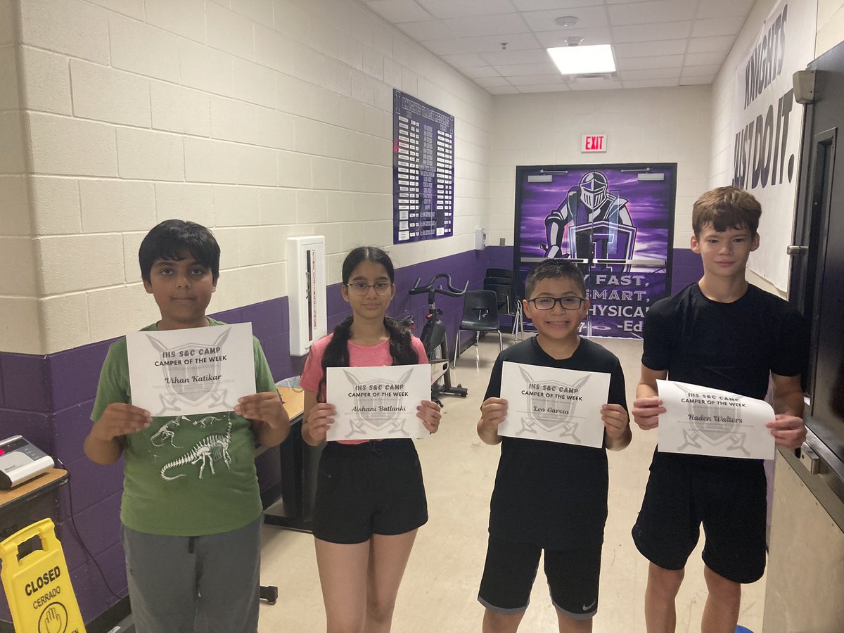 IHSStrength's tweet image. Congratulations to week 4’s SAC campers of the week! #IndyStrong #StateofMind