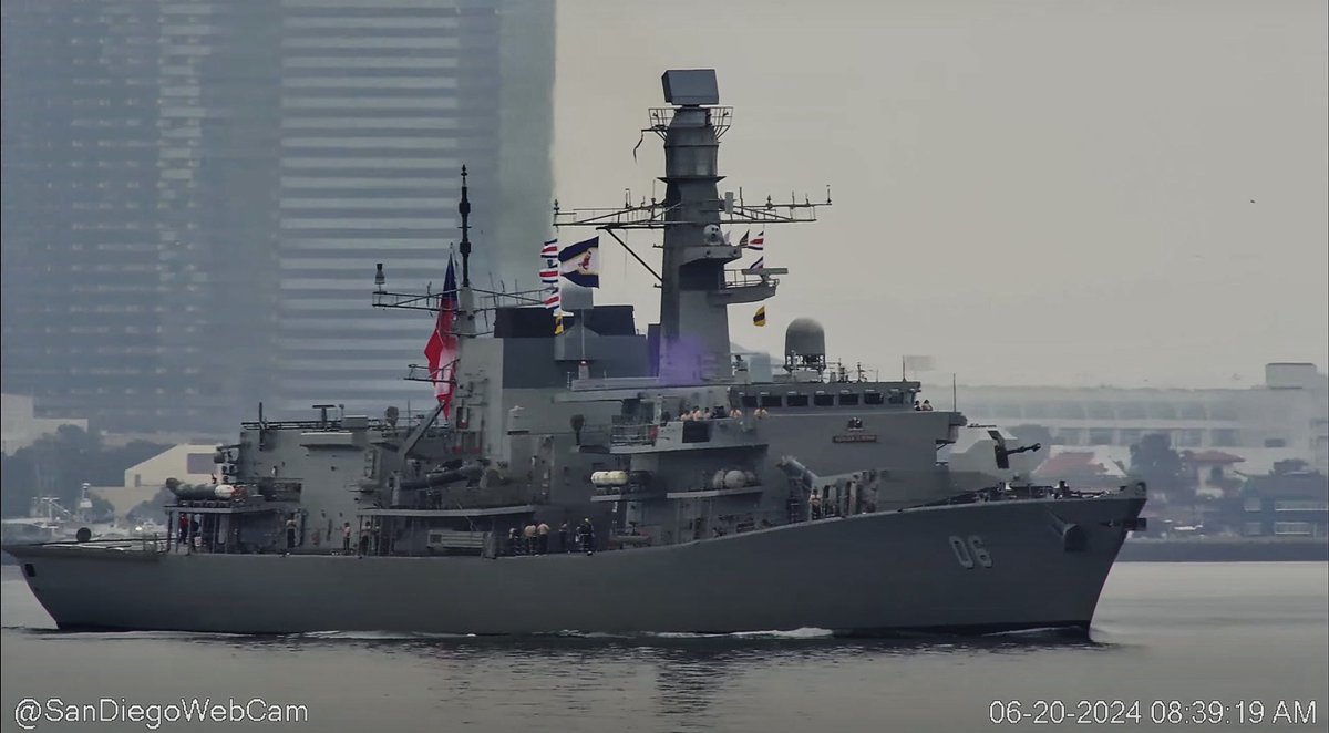 WarshipCam's tweet photo. Chilean Navy Duke-class frigate Almirante Condell (FF-06) (ex. HMS Marlborough) leaving San Diego - June 20, 2024 #almirantecondell #ff06
SRC: webcam https://t.co/cWfepxUKPX