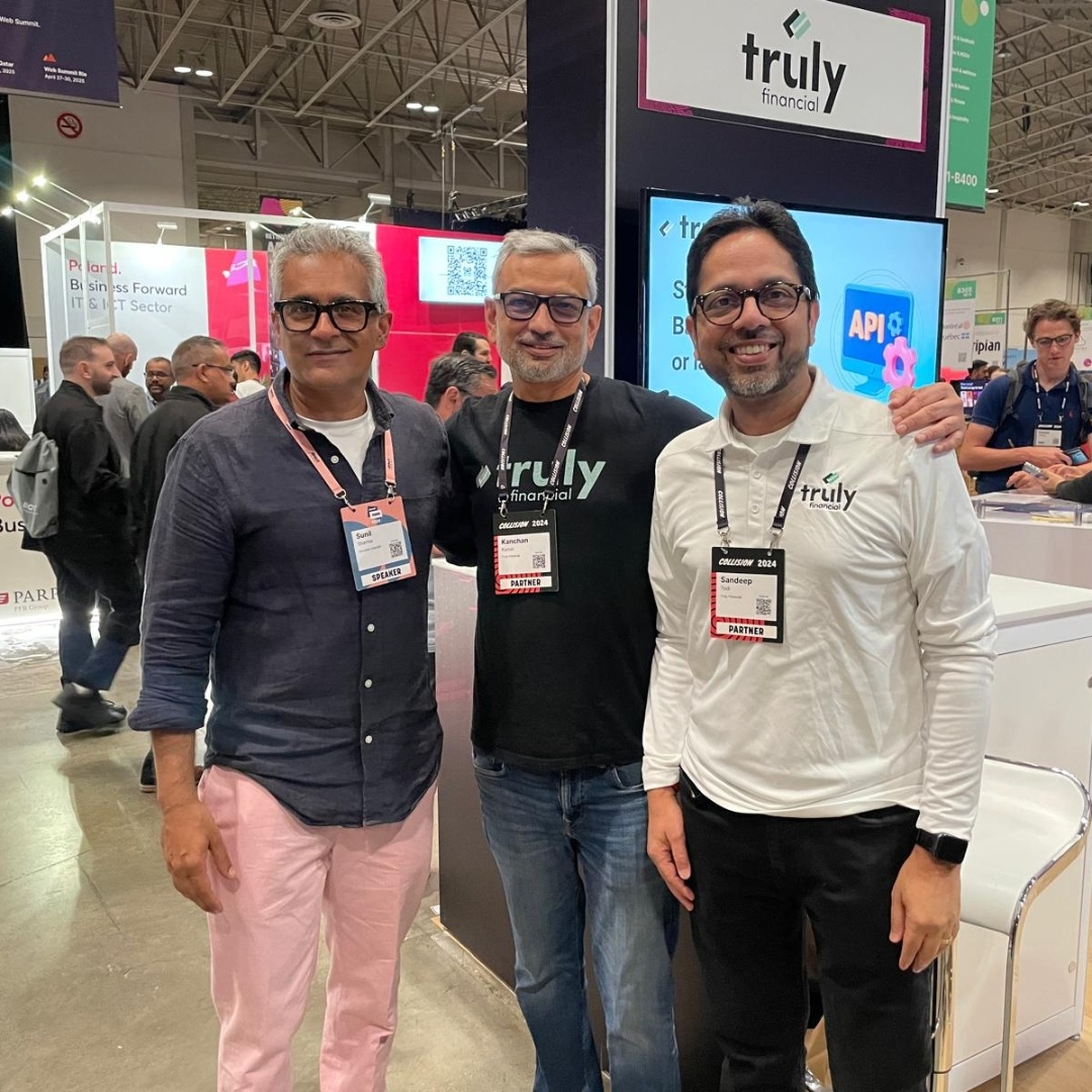 It was exciting to have tech guru Sunil Sharma, of TechStars and Founders Institute, stop by the Truly Financial booth at #CollisionConf! Thank you for stopping by! 

Your insights and support meant the world to us. 

#TrulyFinancial #TechStars #FoundersInstitute #Innovation