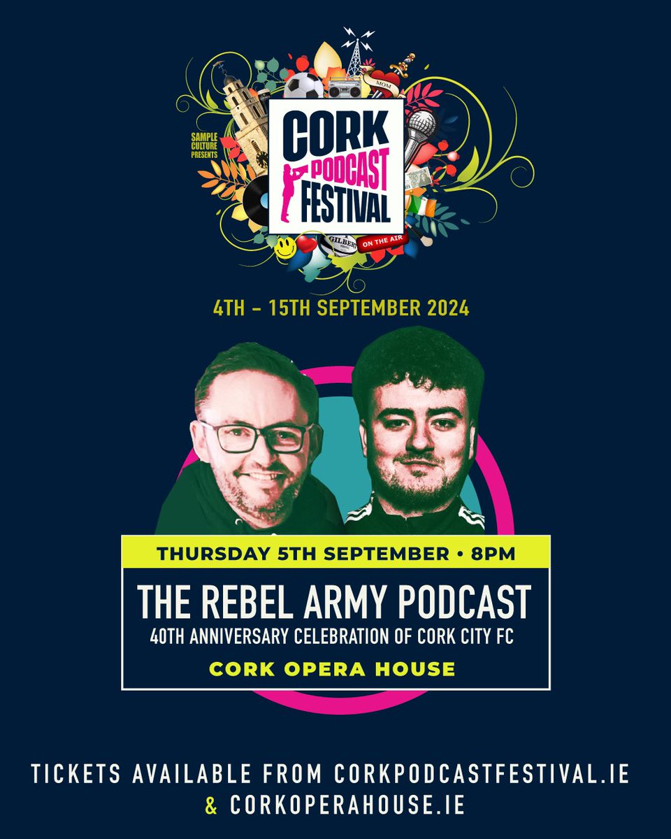 Looking forward to bringing The Rebel Army Podcast with <a href="/AaronHowey/">Howey</a> to <a href="/CorkOperaHouse/">Cork Opera House</a> stage on Sept 5th as part of <a href="/CorkPodcastFest/">Cork Podcast Festival</a> 

This will be a very special live version of the podcast as we will be celebrating 40 years of @corkcityfc with a big line up of guests.

#ccfc84