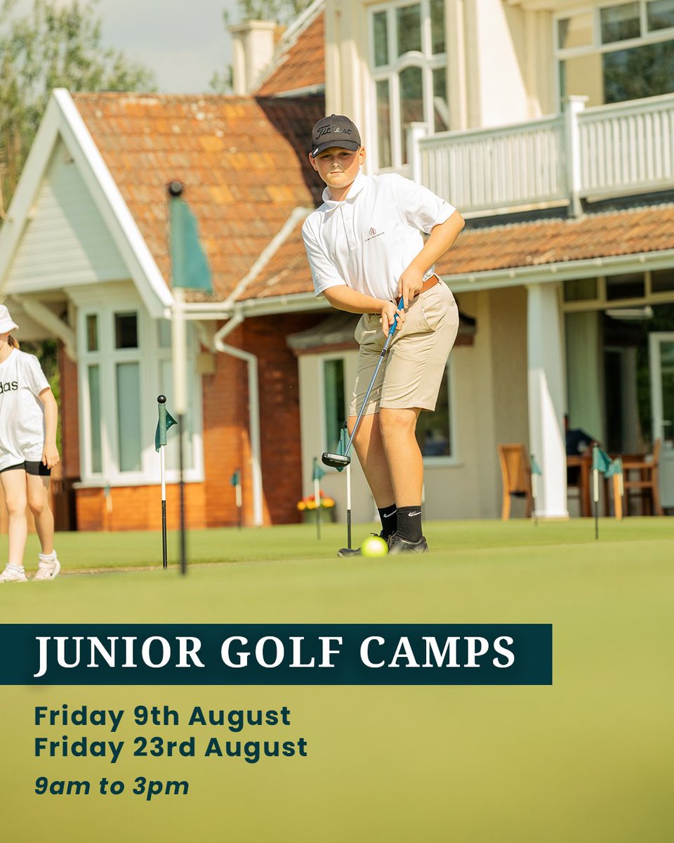 BurnhamBerrow's tweet photo. We are running a series of Junior Golf Camps for children aged between 7 - 14 years of age in August. Places are limited. Email our Head PGA Teaching Professional @NicStroudGolf at nicola@nicolastroudgolf.com to book.

£40 per camp, per child - £30 for siblings.

#BurnhamOnSea https://t.co/N6mRsaiUeu