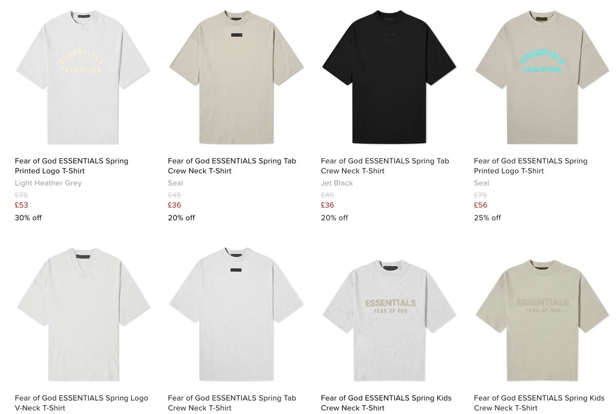 Huge Fear of God ESSENTIALS sale at END.

US: sovrn.co/1op4un9
UK: sovrn.co/1mmbh2x