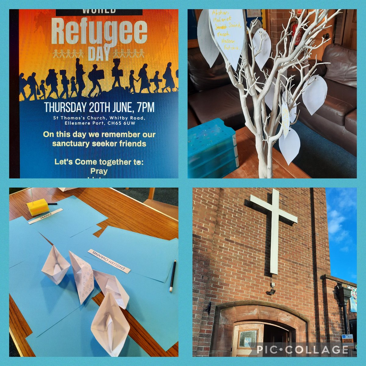 CheshireDEC's tweet photo. Lovely event at St Thomas's Church Ellesmere Port for #RegugeeWeek Met amazing refugees from Iraq, Eritrea and Namibia who bravely shared their stories. @ChesterCityofS1 @RefugeeWeek @refugeecouncil YOU ARE WELCOME 🧡 https://t.co/F6mzlEaePQ